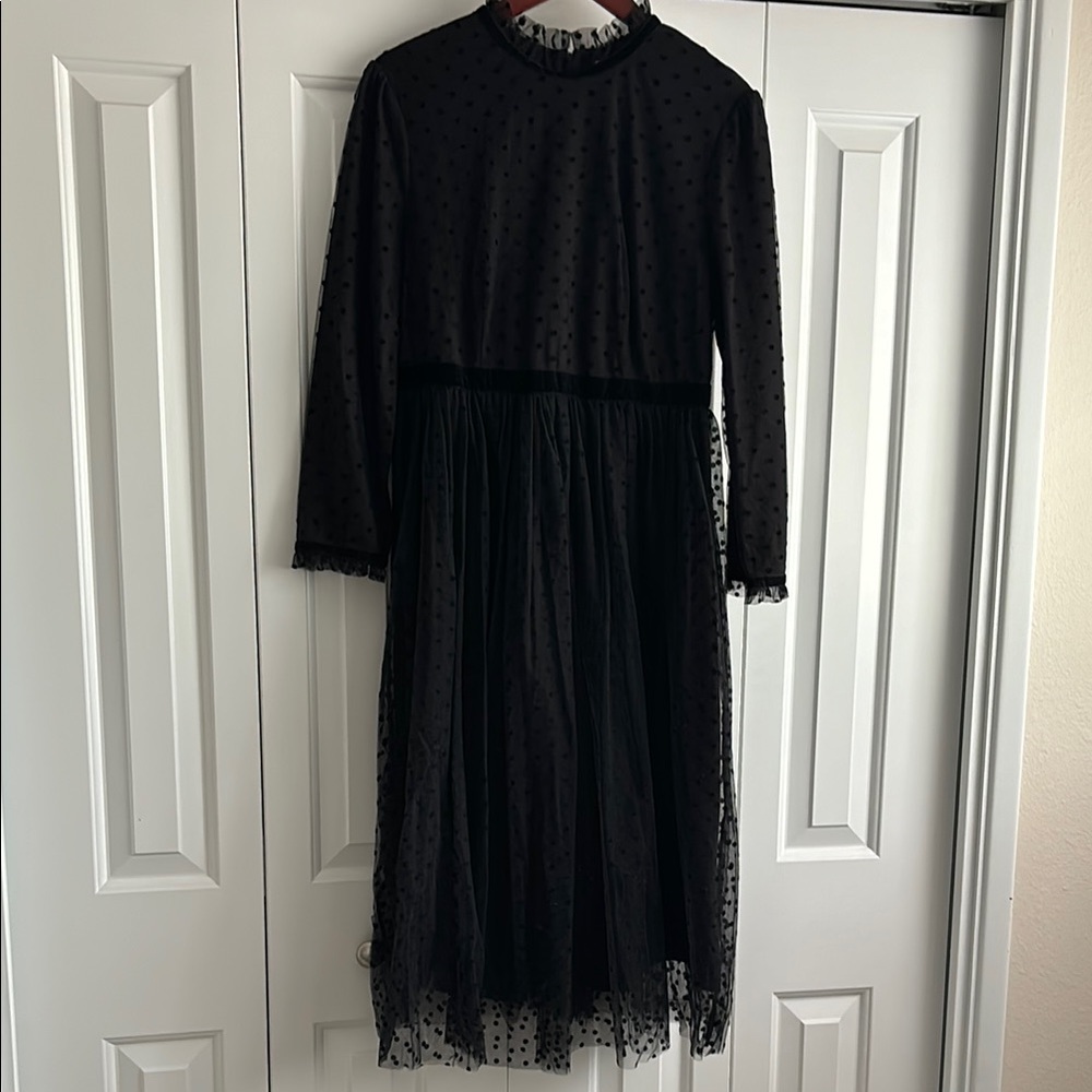 Black Polka Dot Midi Dress